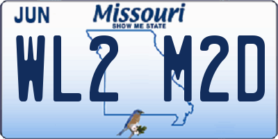 MO license plate WL2M2D