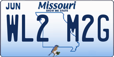 MO license plate WL2M2G