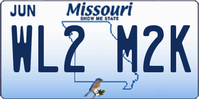 MO license plate WL2M2K