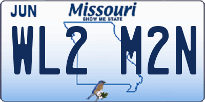 MO license plate WL2M2N