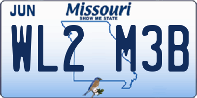 MO license plate WL2M3B