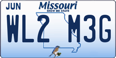 MO license plate WL2M3G