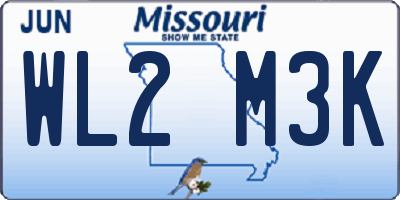 MO license plate WL2M3K