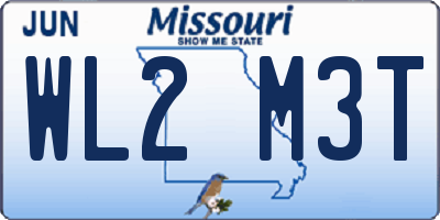 MO license plate WL2M3T