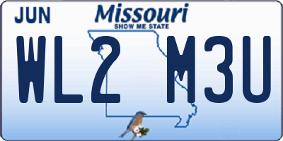 MO license plate WL2M3U