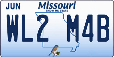 MO license plate WL2M4B