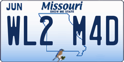 MO license plate WL2M4D