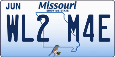 MO license plate WL2M4E