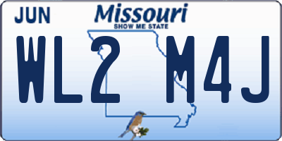 MO license plate WL2M4J
