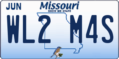 MO license plate WL2M4S