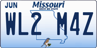 MO license plate WL2M4Z
