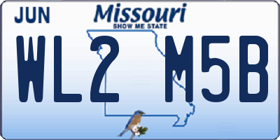 MO license plate WL2M5B