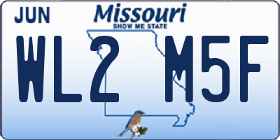 MO license plate WL2M5F