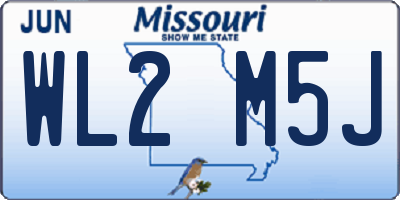 MO license plate WL2M5J