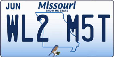 MO license plate WL2M5T