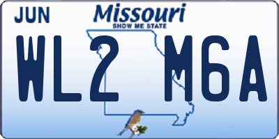 MO license plate WL2M6A