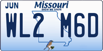 MO license plate WL2M6D