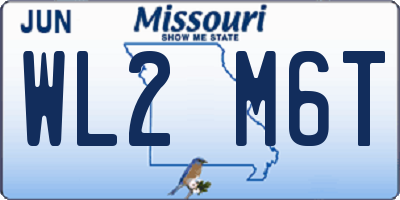 MO license plate WL2M6T