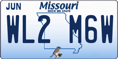MO license plate WL2M6W