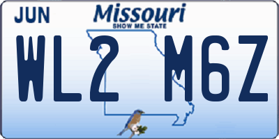 MO license plate WL2M6Z