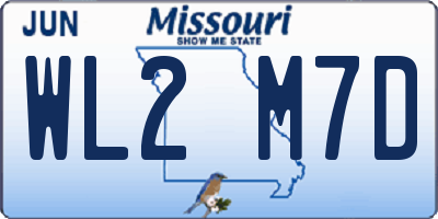MO license plate WL2M7D