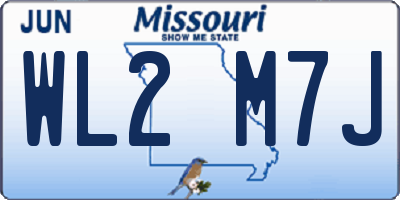 MO license plate WL2M7J