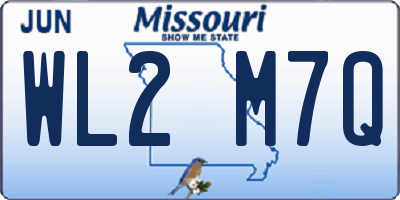 MO license plate WL2M7Q