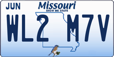 MO license plate WL2M7V