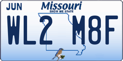 MO license plate WL2M8F