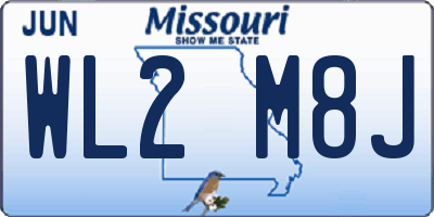 MO license plate WL2M8J
