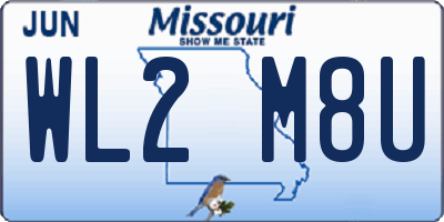 MO license plate WL2M8U