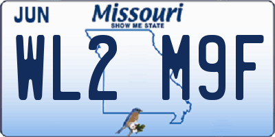 MO license plate WL2M9F