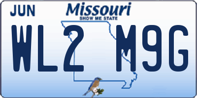 MO license plate WL2M9G