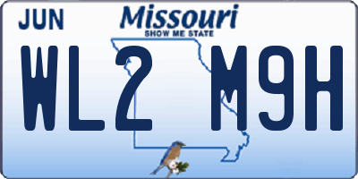MO license plate WL2M9H