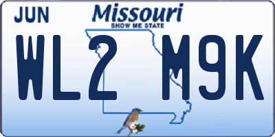MO license plate WL2M9K