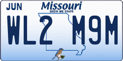 MO license plate WL2M9M