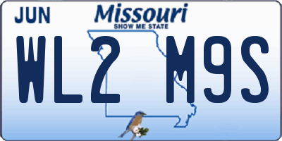MO license plate WL2M9S