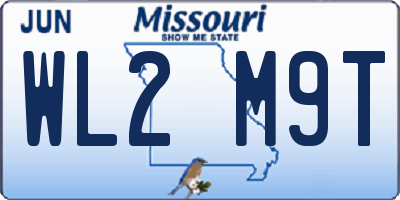 MO license plate WL2M9T