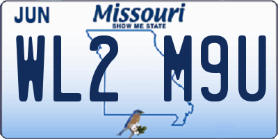 MO license plate WL2M9U