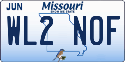MO license plate WL2N0F