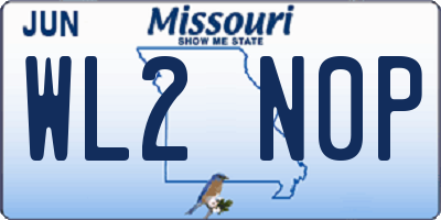 MO license plate WL2N0P