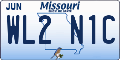 MO license plate WL2N1C