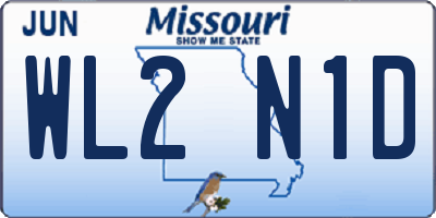 MO license plate WL2N1D