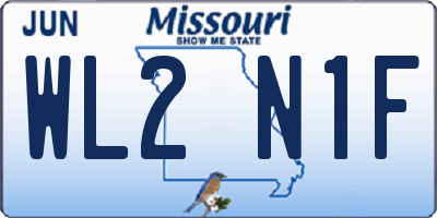 MO license plate WL2N1F