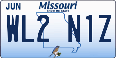 MO license plate WL2N1Z