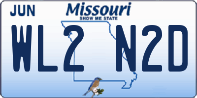 MO license plate WL2N2D