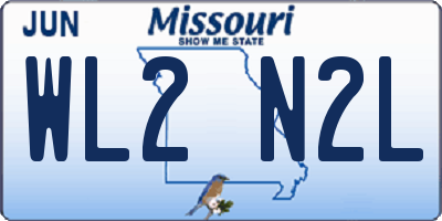 MO license plate WL2N2L