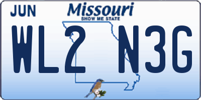 MO license plate WL2N3G