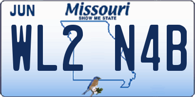 MO license plate WL2N4B