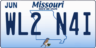 MO license plate WL2N4I